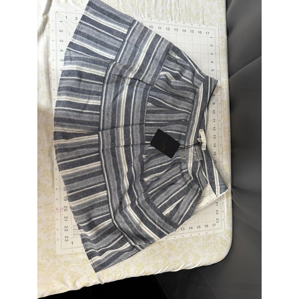 Y2K  Blue White Striped A-Line Skirt Women Size S Coastal Chic Preppy Mini